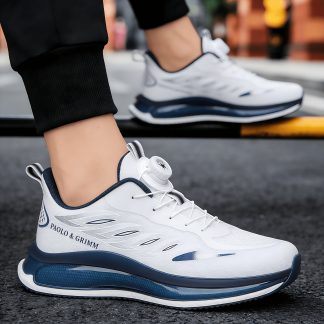 Fashion Men'S Shoes, Men'S Athletic Sneakers, Men'S Fitness Running Shoes Lightweight Shock-Absorbing Breathable Athletic Shoes, Teenager Lightweight Soft-Sole Non-Slip Running Shoes, Rotating Button Casual Shoes Health Shoes All-Season Style