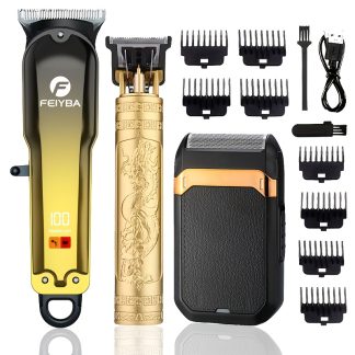 3PS/2PS Professional Rechargeable Hair Clipper Set - Professional Hair Clipper, Sideburn Trimmer, Electric Shaver, USB Charging, Fine Trimming of Hair And Beard, The Most Ideal Holiday Gift for Men!
