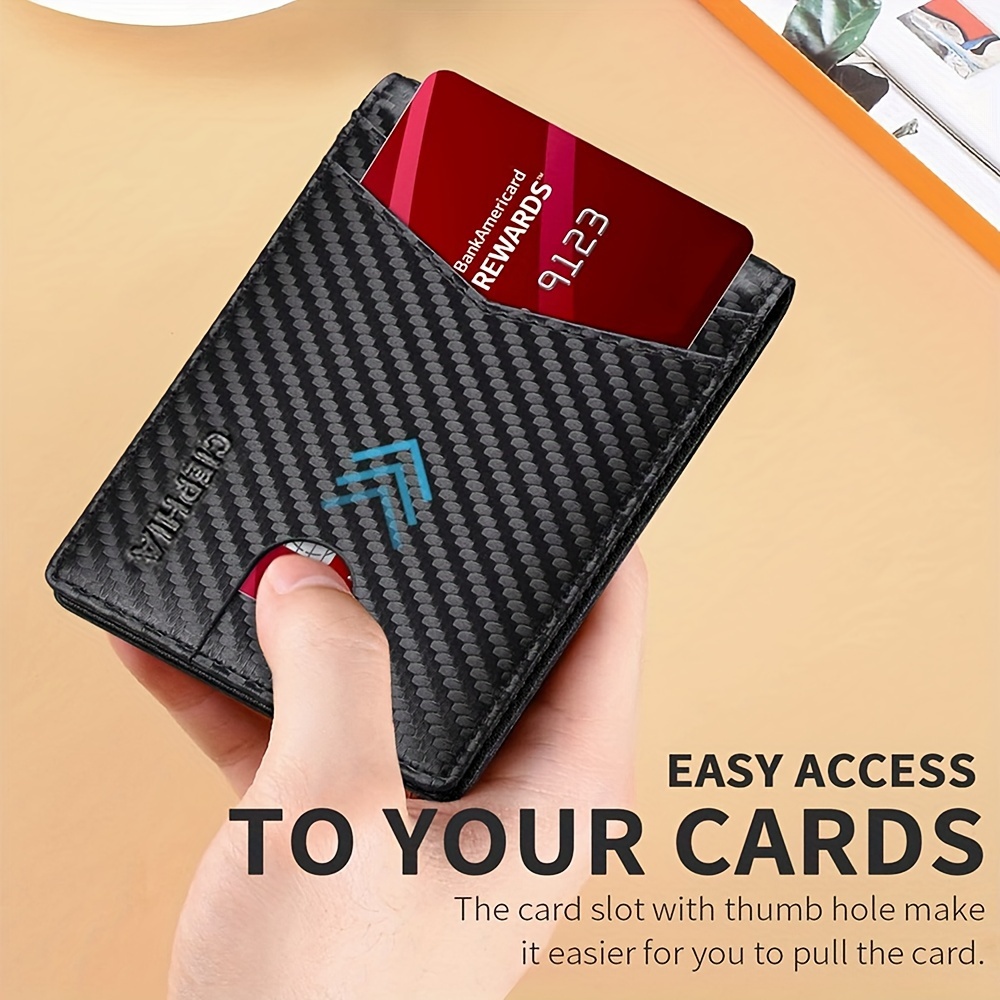 Men'S Wallets Slim Bifold RFID Blocking Card Holder with 2 ID Window, Credit Card Holder 2 Deep Cash Pocket Money Bags Father'S Day Gifts - Image 6