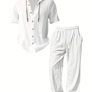 Men's Short-Sleeve Linen Suit
