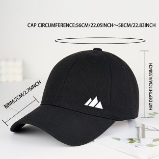 Minimalist Mountain Triangle Print Solid Color Soft-Top Baseball Cap - a Unisex Dad Hat. Breathable, Comfortable, And Adjustable. Curved Brim Cap Suitable for Travel, Hiking, Camping, And Daily Casual Wear. A Mother'S Day Gift