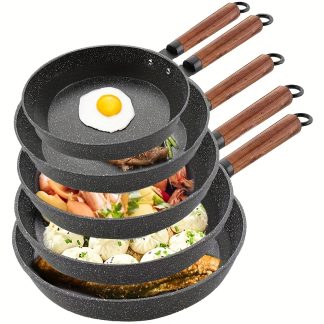 Non-stick Frying Pan Set for Home Use; Suitable for Steak, Fried eggs, Pancakes, Nonstick Kitchen Cookware, Induction & Gas Stove Compatible, Modern Kitchen Cookware. Ideal gift for Holidays, Christmas, Halloween gift