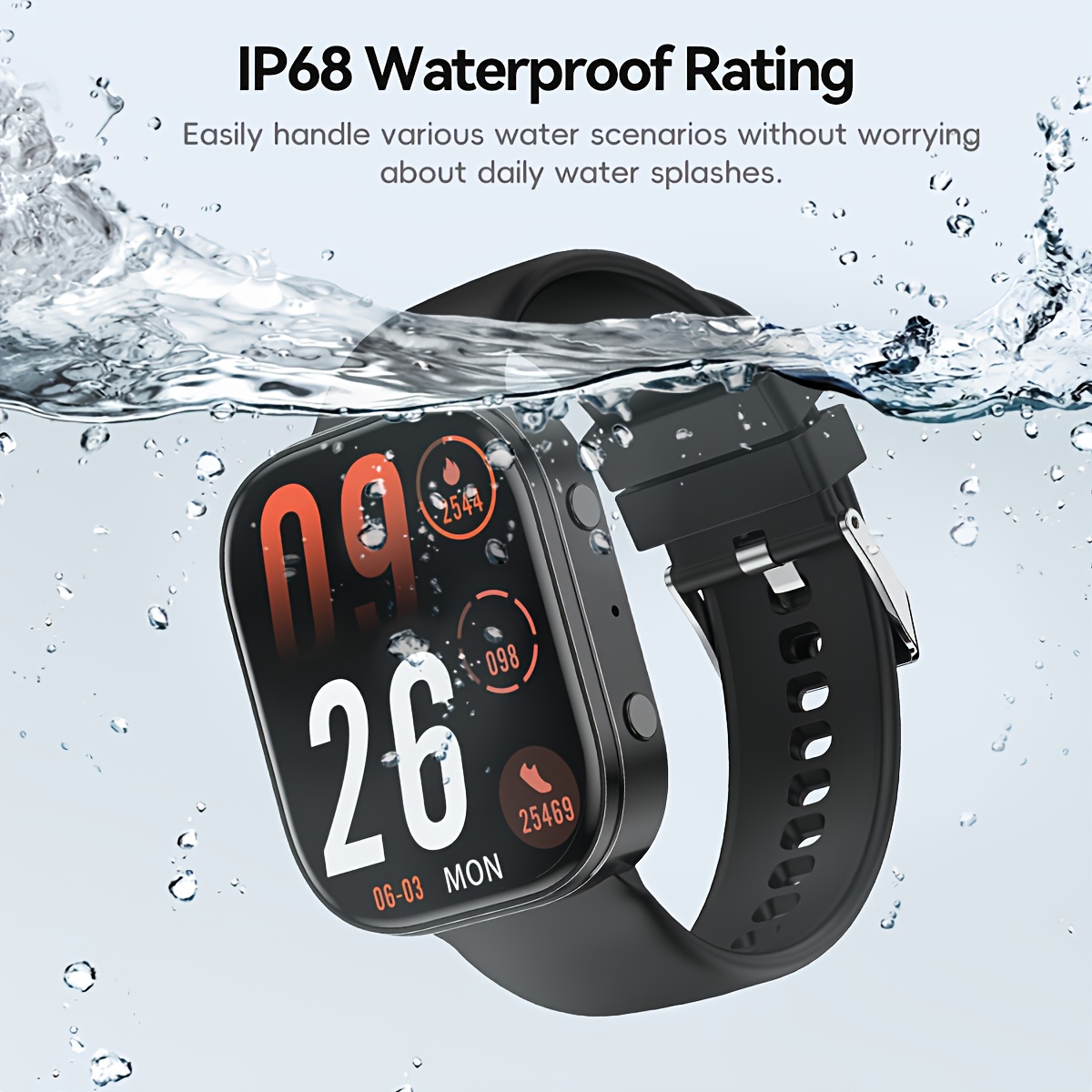 ERUN Smartwatch Compatible for iPhone & Android, Unisex Wireless with Wireless Calling, AMOLED HD Screen,, Activity Tracker, Step Counter, Monitor, Multi- Modes, Phone Calls Suitable for Men & Women - Image 3