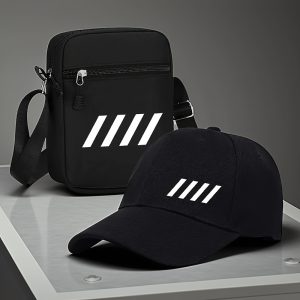 1pc Baseball Cap, 2pcs Trendy Letter Print Baseball Cap And Shoulder Bag, Unisex Adjustable Sun Hat