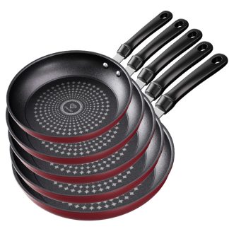 Red Frying Pan; Non-Stick Pan; Multi-Functional Set of Pots And Pans; Home-Use Frying Pan; Baby Food Pan; Outdoor Frying; Camping Pan; Universal Pan for Induction Cookers And Gas Stoves