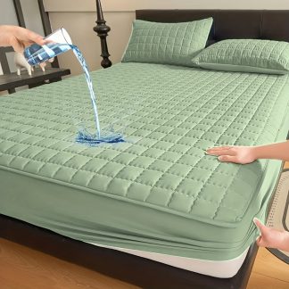 1pc Quilted Mattress Protective Cover - Soft & Waterproof Mattress Protector, Fitted Sheet-Compatible Bedding Cover for Bedroom/Guest Room, 7 Colors Available(Excluding Pillowcase)