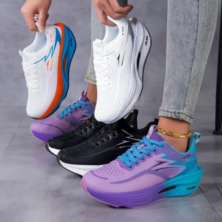 [Sneakers] Women'S Trail Marathon Running Shoes | Lightweight, Breathable Mesh Fabric, Stability Support, Lace-Up Closure, EVA Sole, Suitable for All Seasons, Large Sizes, Versatile for Gym And Outdoor Activities