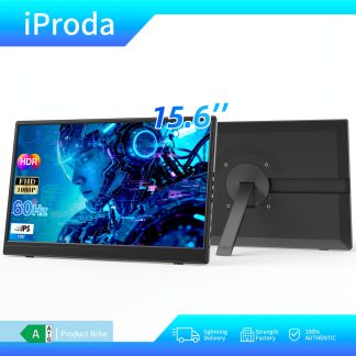 15.6in Portable Monitor with Built-in Stand, 1080P FHD IPS Gaming Screen, 60Hz Refresh Rate Suitable for Newer Laptops, Mobile Phones, Game Consoles, And Other Extended Screens, Bringing Portability And Efficiency to Your Work And Gaming (black