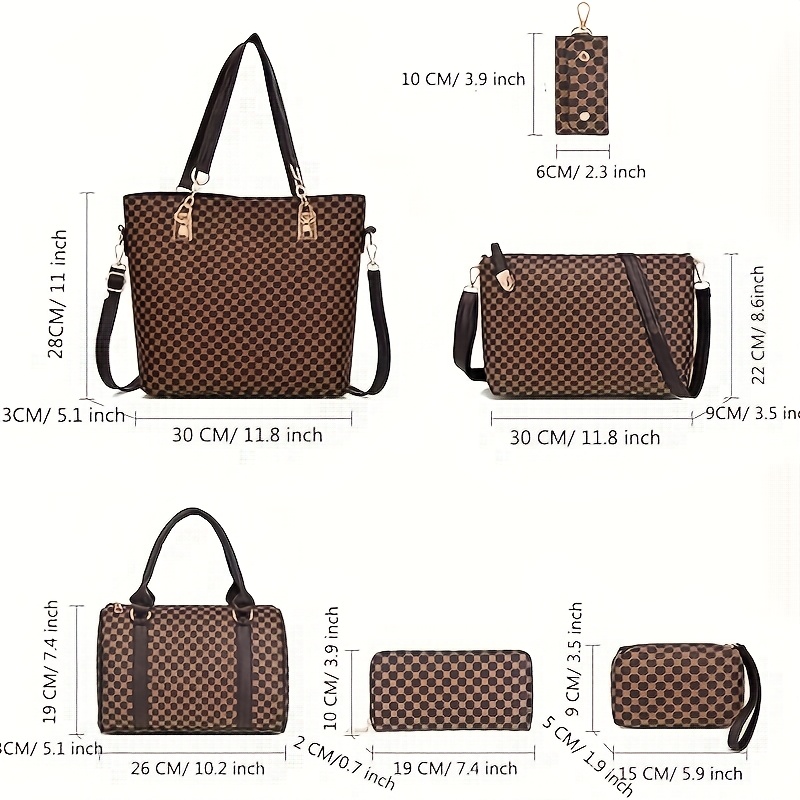 6pcs Set of Large-Capacity Multi-Functional Handbags - Fashionable And Easy Floral Print Design, Versatile Crossbody Bag, Shoulder Bag And Small Handbag Combination, Essential for Daily Commuting And Travel - Image 8