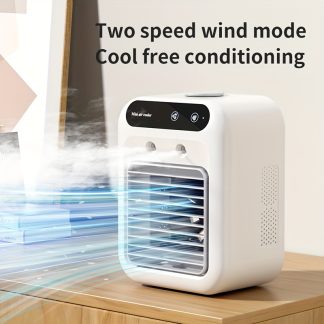 NIJ USB Desktop Fan And Air Cooler - Portable Personal Cooling Fan, USB Powered, Lightweight Desk Fan for Home, Office, Dorm, Travel - Quiet Mini Table Fan with Lithium Battery, No Filter Required. -Saving Cooling Device, Dorm Essential