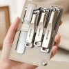5pcs Professional High Carbon Steel Precision Manicure Pedicure Clipper Set, Includes Nail Clippers, Nail File, and Ear Spoon, Comes with Portable Storage Case, Home Beauty Care Kit, Travel-Friendly Box, Stylish Design, Premium Precision Nail Clipper