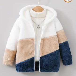 Casual Fashion Sequin Patchwork Fleece Jacket Hooded Zipper Shirt, Autumn And Winter Comfortable Versatile Trendy Clothing, Can Be Used As a Gift