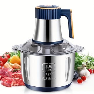 5 Liter Stainless Steel Food Processor 40, 000 RPM Powerful Electric Mincer 6S Stainless Steel Multifunctional Vegetable Slicer Processor for Meat, Vegetables, Onion, Garlic, Salad And Youngsters Food