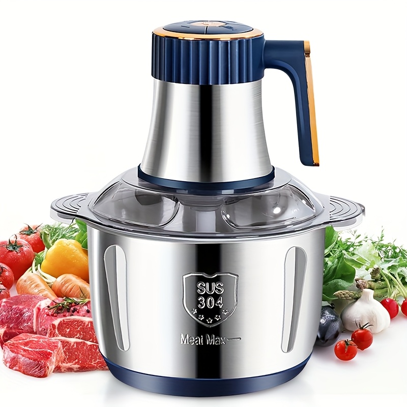 5 Liter Stainless Steel Food Processor 40, 000 RPM Powerful Electric Mincer 6S Stainless Steel Multifunctional Vegetable Slicer Processor for Meat, Vegetables, Onion, Garlic, Salad And Youngsters Food