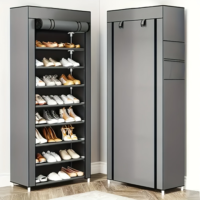 Modern Metal Shoe Rack Storage Box - Multifunctional, Rectangular, Dustproof, Breathable, Not Waterproof, Space-Saving, Provides Ample Shelving for Home Organization, Boxes, Cabinets, Shoe Racks, for Outdoor Storage.