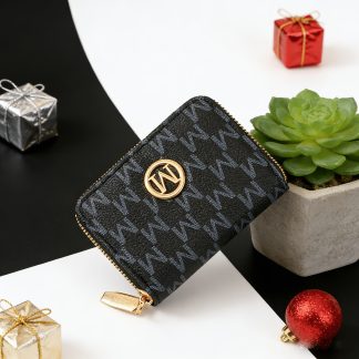 Women's Small Clutch Bag, Zipper Closure with Multiple Card Slots, European and American Fashion Mini Wallet - Women's M-Shaped Vintage Print, Valentine's Day, Birthday Gift