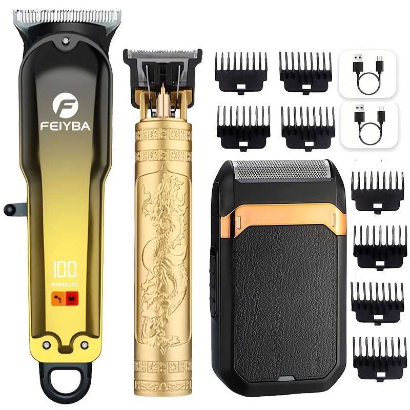 3PS/2PS Professional Rechargeable Hair Clipper Set - Professional Hair Clipper, Sideburn Trimmer, Electric Shaver, USB Charging, Fine Trimming of Hair And Beard, The Most Ideal Holiday Gift for Men! - Image 2