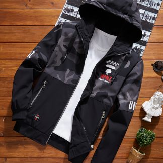 Men'S Lightweight Hooded Jacket for Spring And Autumn, Stylish And Versatile, Loose-Fitting Casual Windbreaker