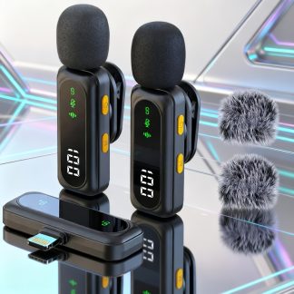 2026 New USB-C Mini Phone Microphone, Suitable for iPhone, Android, and Cameras, with LED Display, Wireless Lavalier Microphone for Video Recording, Lavalier Microphone with Noise Reduction, Suitable for Interviews, Vlogs, YouTube, TikTok