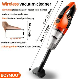 Handheld Car Vacuum Cleaner | 6000PA Super Suction, 1800mAh Battery, Low Noise, Includes 5 Additions, Auto Interior Cleaning, Household & Pet Cleaning, Compact & Portable Design, BOYMOO Brand