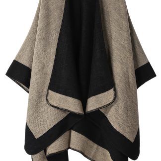 Plus Size, Autumn/Winter Reversible Two-Tone High-Quality Faux Thickened Windproof Warm Cape Shawl Sleeveless Coat