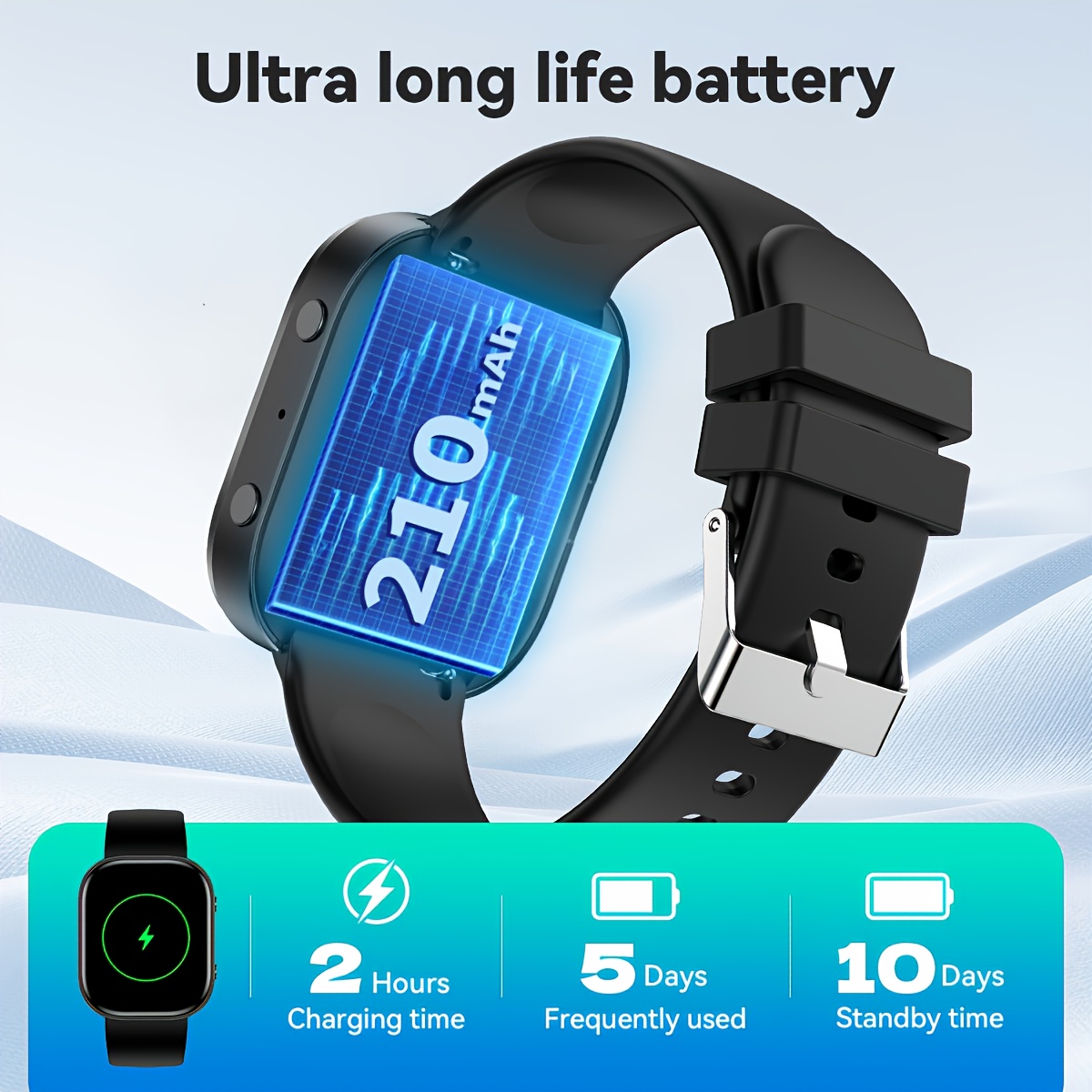 ERUN Smartwatch Compatible for iPhone & Android, Unisex Wireless with Wireless Calling, AMOLED HD Screen,, Activity Tracker, Step Counter, Monitor, Multi- Modes, Phone Calls Suitable for Men & Women - Image 4