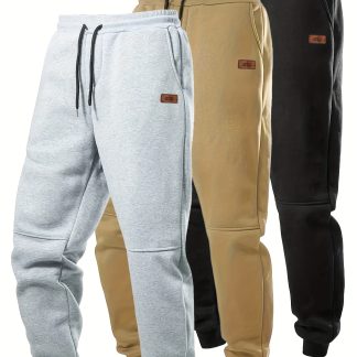 3pcs 3-Pc Men'S Autumn And Winter Sports Casual Pants, Men'S Autumn And Winter Warm Casual Pants, Men'S Autumn And Winter Running Pants, Autumn And Winter Outdoor Pants, Jogging Outdoor Sports Pants Warm And Thickened, Great Gift