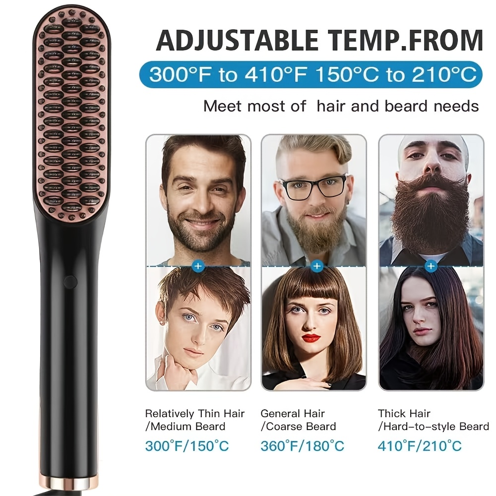 Beard Straightener for Men,Premium Heated Beard Brush Anti-Scald Feature,Beard Straightening Comb Gifts for Men Him Dad - Image 8