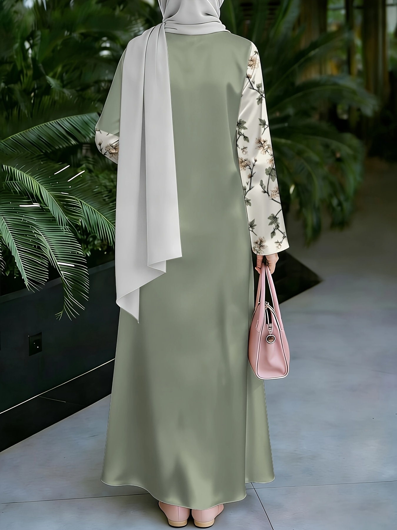 2026 Special Collection, Muslim Women's Long Dress, Middle Eastern Traditional Cultural Attire, Suitable for Malaysian Women, Comfortable and Breathable Digital Print Fabric, Digital Print (Headscarf Accessory Not Included) - Image 3