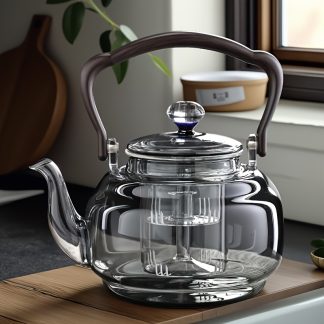 1pc Ash Lifting Kettle 1100Ml High Borosilicate Glass Home Hot Pot Steaming Cooking Tea Fruit Tea Boiling Kettle Ash Large Capacity with Handle Cold Resistant Heat Resistant Steaming Cooking All-In-One Tea Lifting Kettle