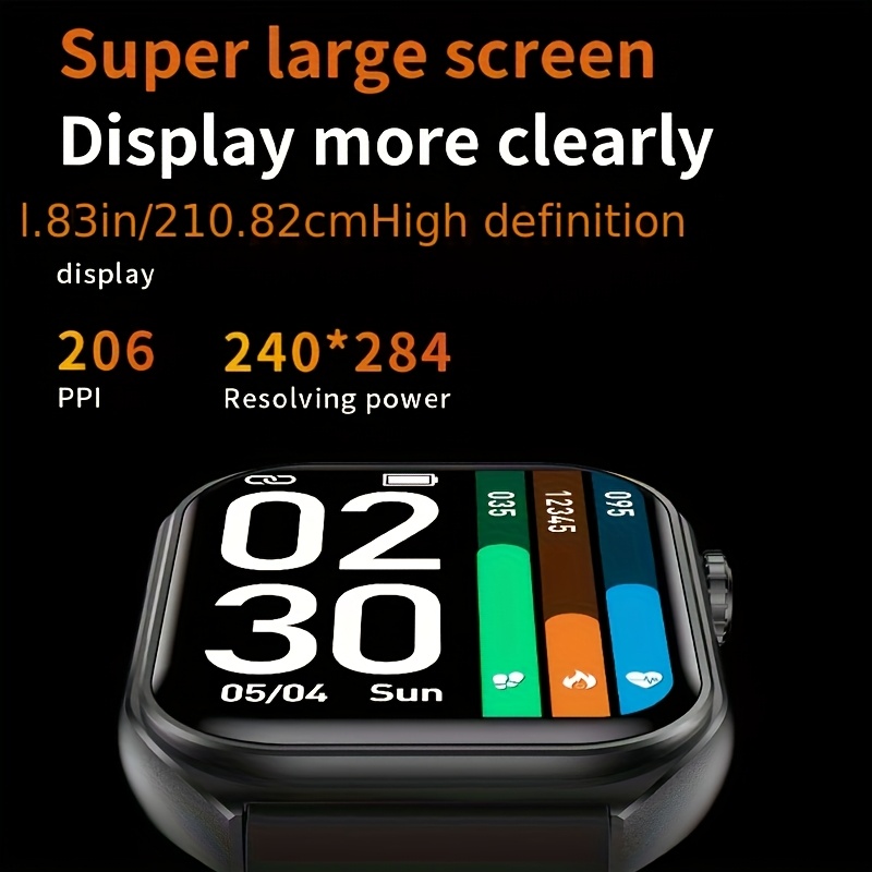 Men'S/Women'S Smartwatch, Voice Assistant 1.96-Inch Screen, Multiple Sports Modes, Watch, Weather, Alarm Clock, Sleep Monitoring, Sedentary Reminder, Compatible with Android, Suitable for IOS - Image 9