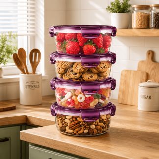 8pcs Stackable Kitchen Storage Containers with 4 Bowls And 4 Lids, Multifunctional Reusable Salad Bowls for Meal Prep, 400Ml Lunch Boxes, Kitchen Food Storage, Freshness Preservation, Kitchen Organization, Meal Prep Containers, Compact