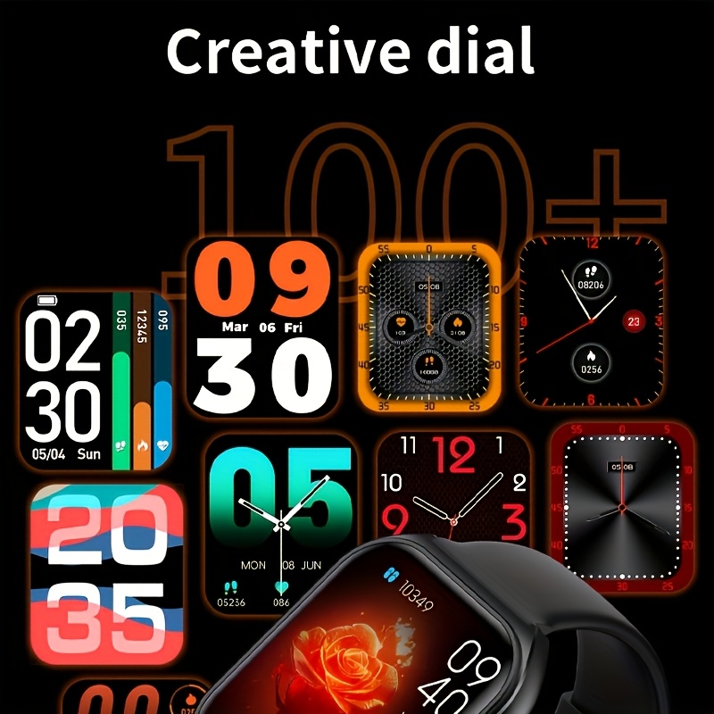 Men'S/Women'S Smartwatch, Voice Assistant 1.96-Inch Screen, Multiple Sports Modes, Watch, Weather, Alarm Clock, Sleep Monitoring, Sedentary Reminder, Compatible with Android, Suitable for IOS - Image 10