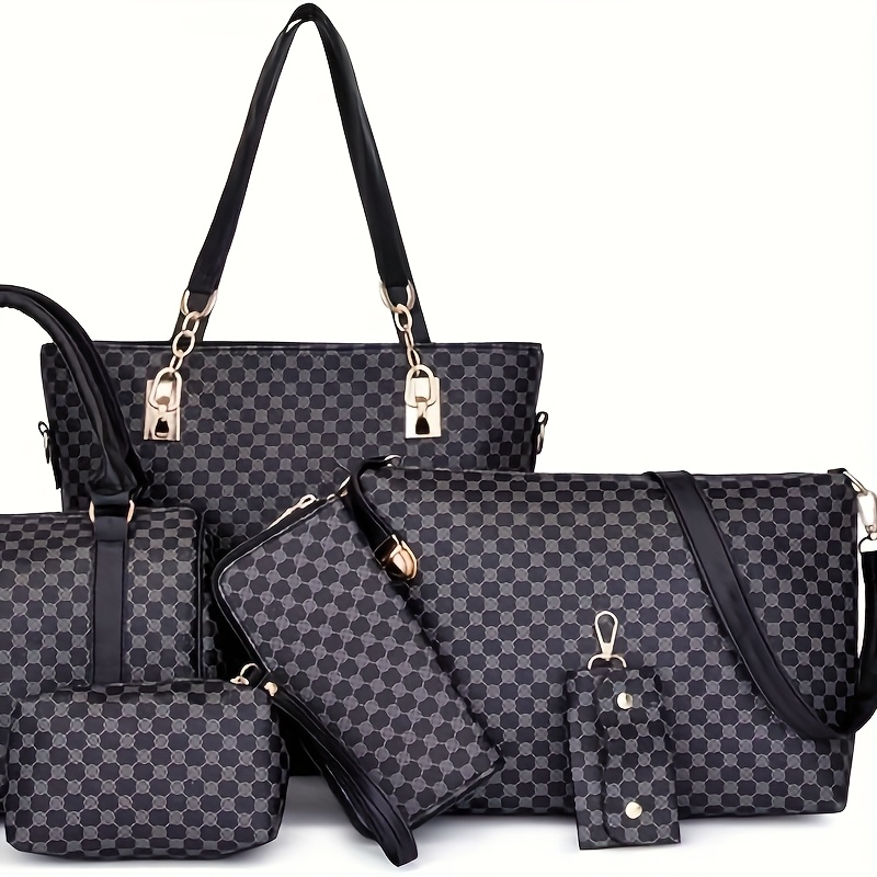 6pcs Set of Large-Capacity Multi-Functional Handbags - Fashionable And Easy Floral Print Design, Versatile Crossbody Bag, Shoulder Bag And Small Handbag Combination, Essential for Daily Commuting And Travel - Image 10