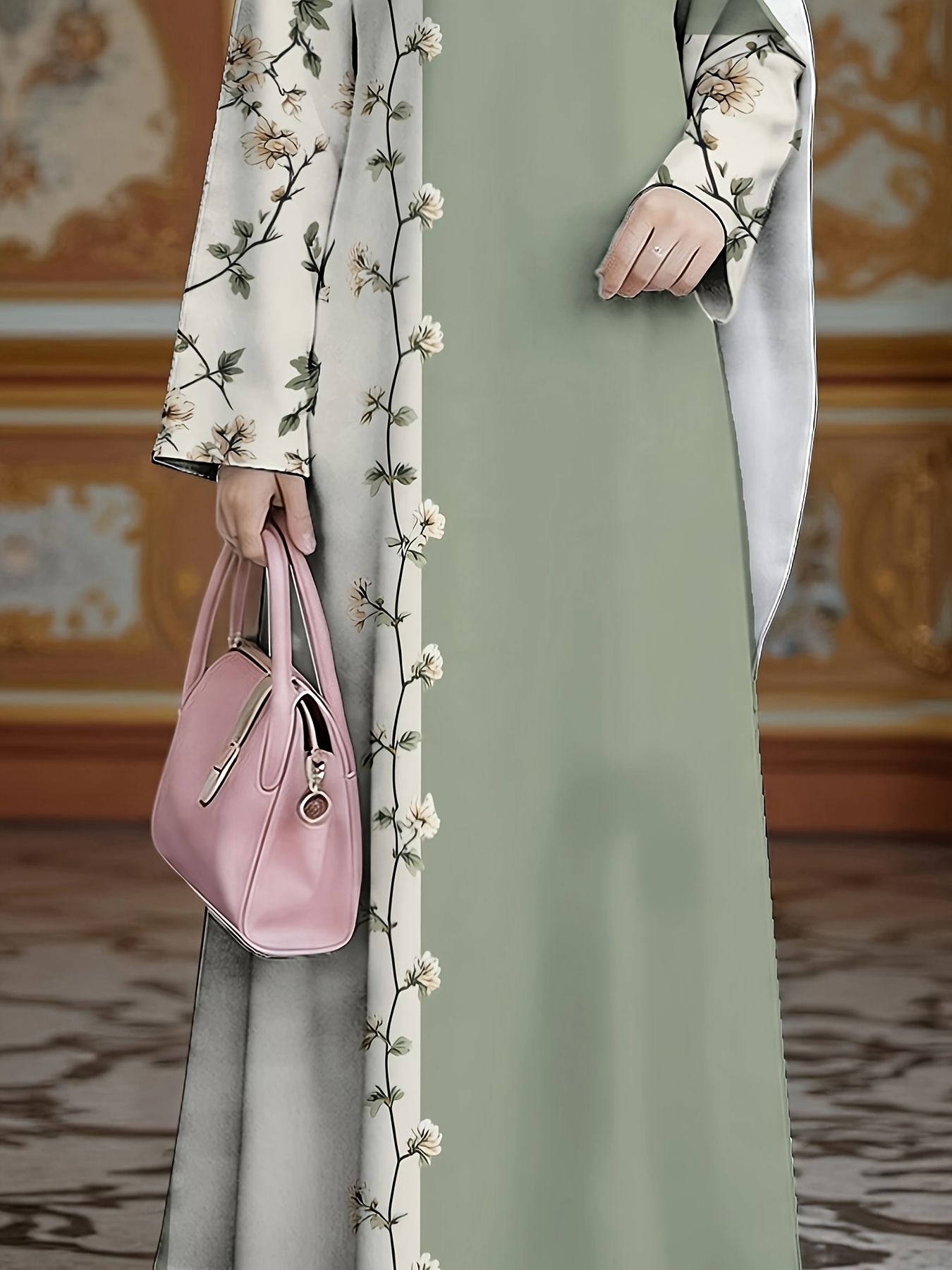 2026 Special Collection, Muslim Women's Long Dress, Middle Eastern Traditional Cultural Attire, Suitable for Malaysian Women, Comfortable and Breathable Digital Print Fabric, Digital Print (Headscarf Accessory Not Included) - Image 7