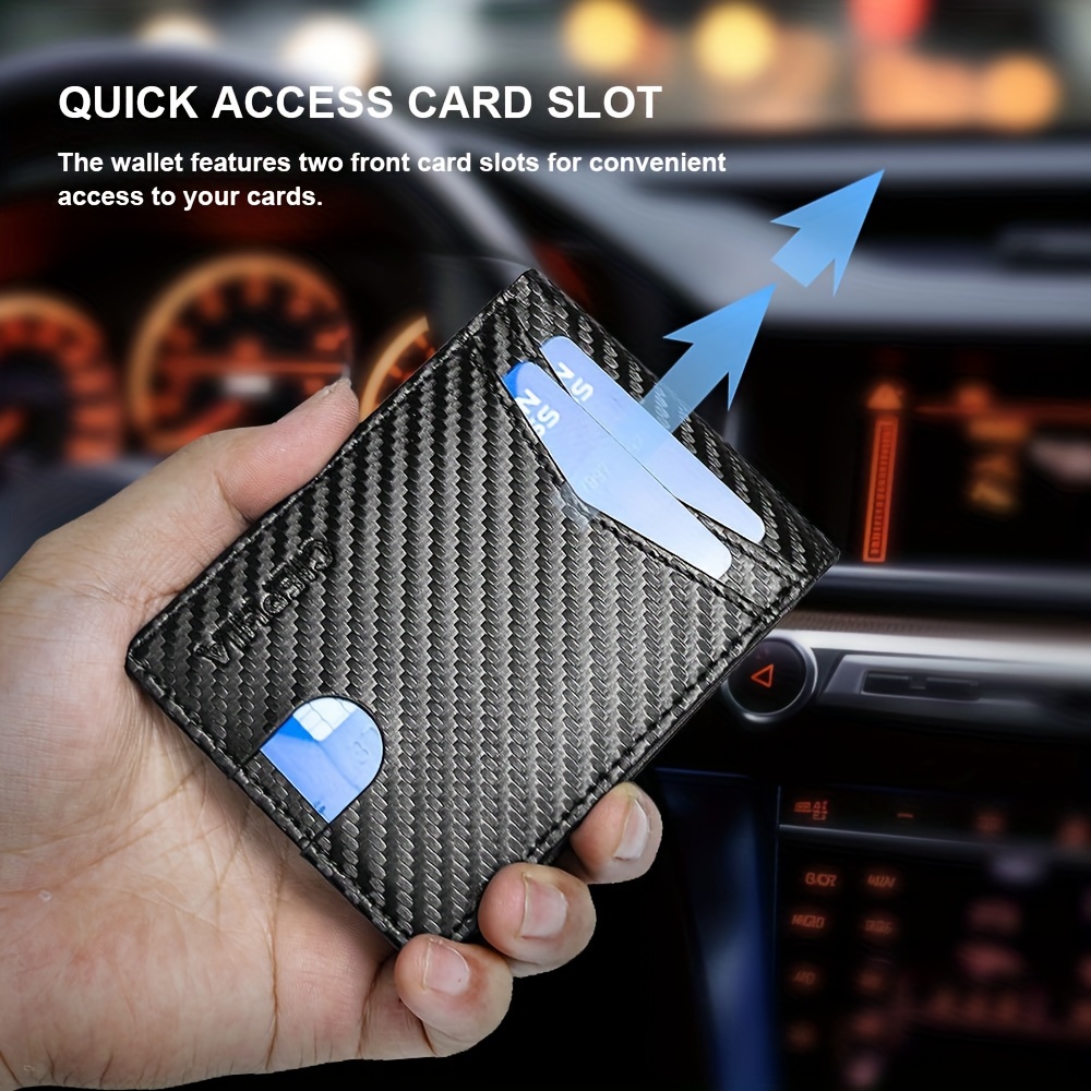 Men'S Wallets Slim Bifold RFID Blocking Card Holder with 2 ID Window, Credit Card Holder 2 Deep Cash Pocket Money Bags Father'S Day Gifts - Image 8