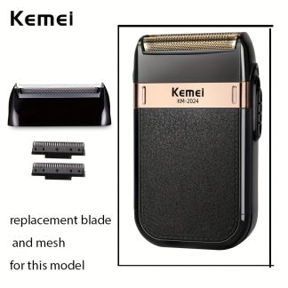 Kemei KM-2024 Replacement Razor Blade Shaver Head Suitable for Men' Electric Shavers, Compatible for KM-2024 Shaver, Original Foil Mesh Net Blade Refills, Beard Shaving Parts for KM-2024 Model Electric Shaver