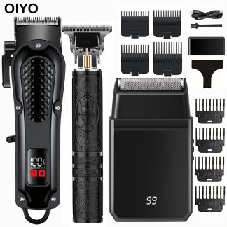 OIYO 2pcs/3pcs Men's Electric Hair Clipper, Hair and Short Beard Trimmer. Exquisite Electric Hair Clipper + Short Beard Shaver. Suitable for Both Family and Car Trips, It Can Be Used for Haircuts, Shaving, Trimming and Styling.