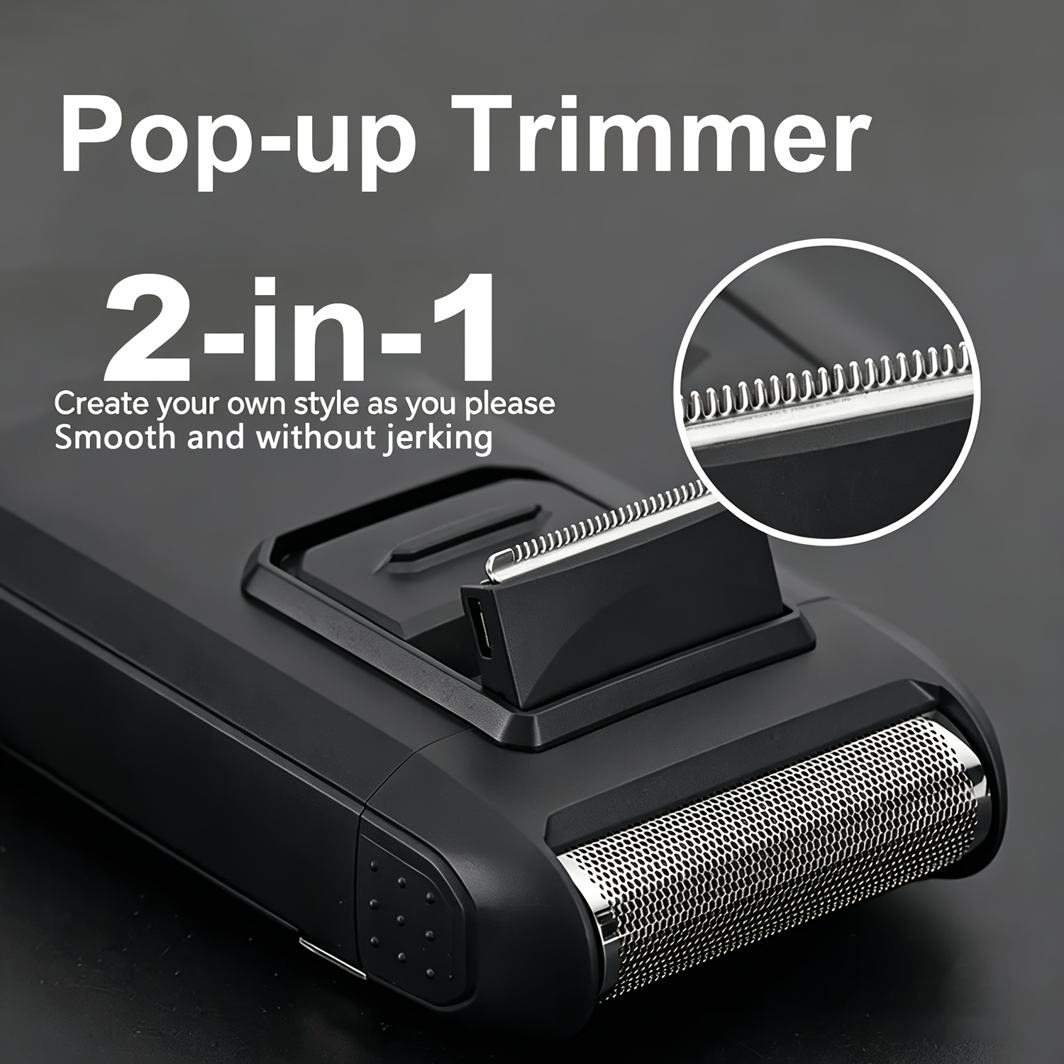 Men's Electric Shaver-USB Rechargeable Portable Shaver, Lychee Skin Pattern Body, Rose Golden Embellishments, Equipped with Side Trimmers, Reciprocating Aluminum Foil Shaver, Ideal Gift for Boyfriends, Fathers or Brothers, - Image 4