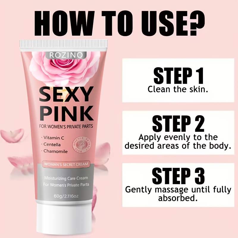 2pcs Women's Rose Intimate Cream, for Dry, Dull, Itchy, and Odorous Intimate Areas, Deeply Moisturizes, Hydrates, Firms & Softens Delicate Skin, Gentle and Non-irritating, Brightens Skin, Revitalizes, for a More Radiant Glow, Improves Dryness - Image 5