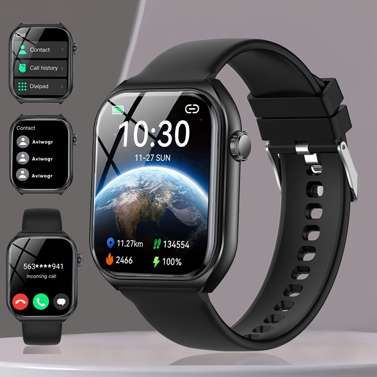Men'S/Women'S Smartwatch, Voice Assistant 1.96-Inch Screen, Multiple Sports Modes, Watch, Weather, Alarm Clock, Sleep Monitoring, Sedentary Reminder, Compatible with Android, Suitable for IOS - Image 5