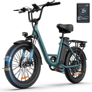 URLIFE New City Bike 250W Motor 48V 13AH 3 Modes 80km Range 25km/h 50.8cm Terrain Puncture-resistant Tires Rear Rack Foot Assist Mech Disc Nightlight Multishock, Stylish Durable Commute/leisure/camping, Unisex Compact E-bike Great For Family/friends