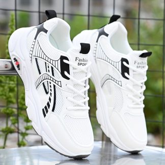 [Sneakers] New Casual Athletic Shoes, Lightweight And Breathable, Non-Fatigue, All-Day Comfort, Suitable for Running And Daily Activities Outdoor Running Shoes, Lace-Up Design, Double Mesh, Providing a More Comfortable Wearing Experience