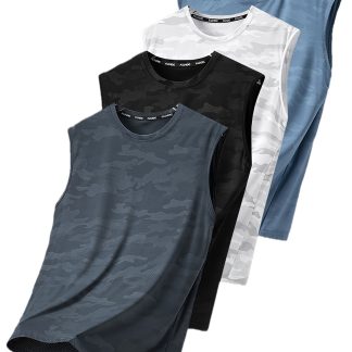 Quick-Dry Cool Men'S Vest, Lightweight And Breathable, Sleeveless Quick-Dry Elastic, Suitable for Beach, Fishing, Fitness Training, Ball Sports And Other Activities Men'S Sleeveless Top