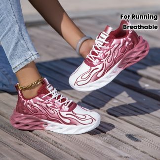 Ladies' Couple Fashion, Casual, Trendy EVA Chunky-Heeled Shoes with Lace-Up Outdoor Street Casual Breathable Running Shoes., Women Shoes, Sneakers