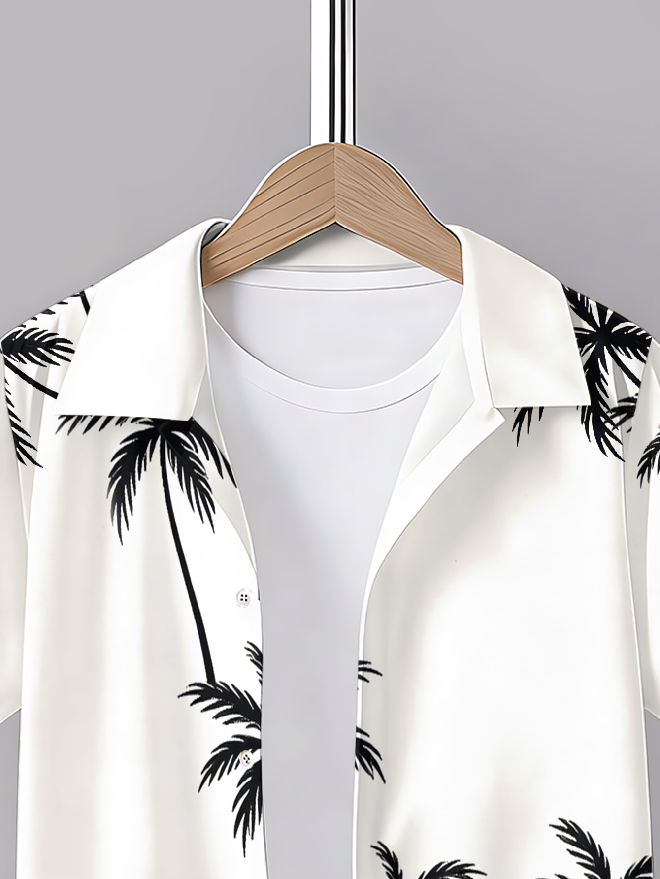 Casual and Fashionable, Cool, Vacation, Beach, Seaside, and Sporty Style Loose Comfortable Short-sleeve Shirt and Shorts Set with Tropical Plant Patterns, Perfect for Young Boys., Perfect for Outdoor, for Teenager - Image 4