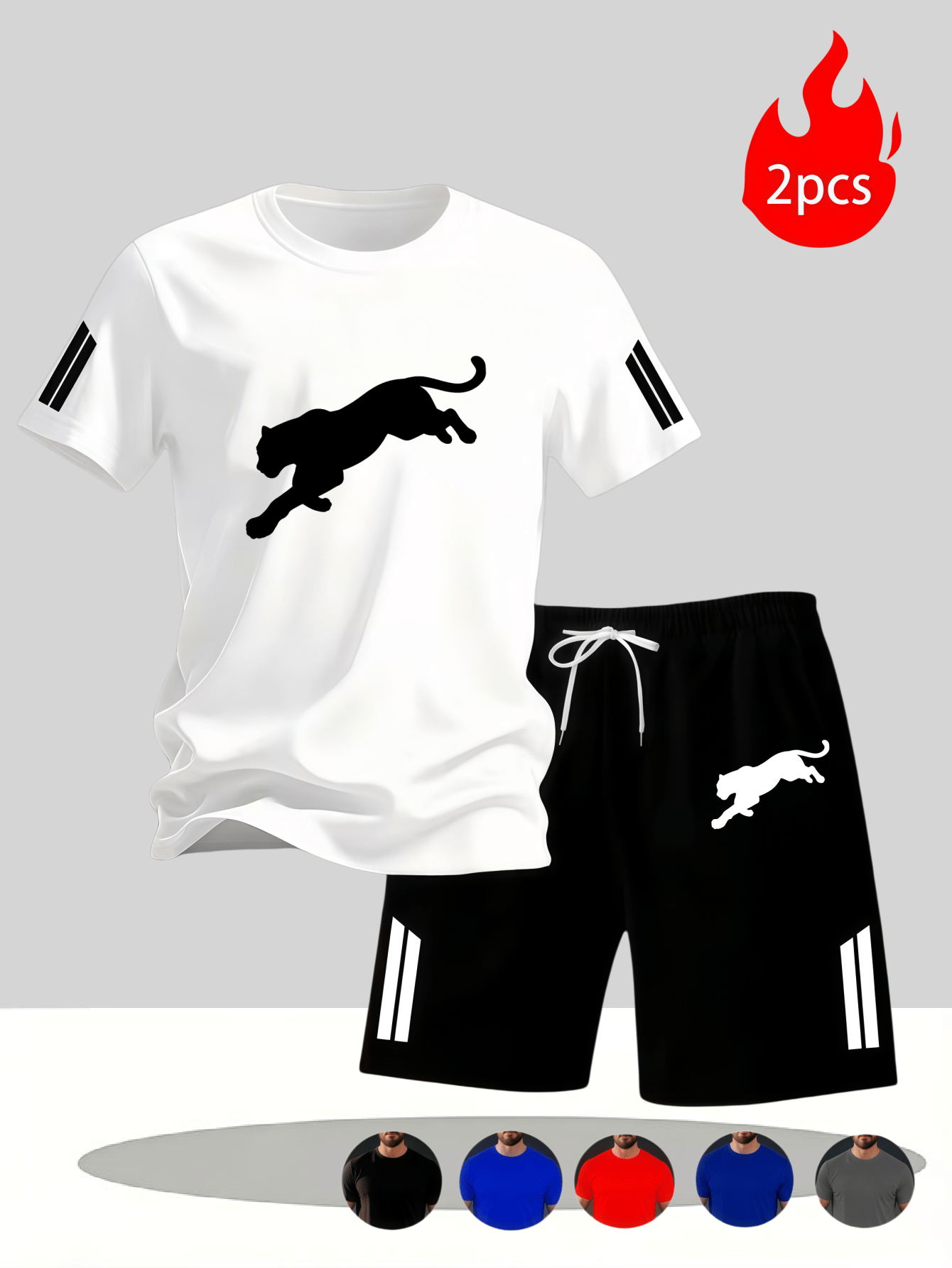 Men'S Polyester Mesh Breathable Short Sleeve Shorts Set, Athletic 2pcs Polyester Breathable Quick-Dry Round Neck T-Shirt And Drawstring Shorts Outfit for Outdoor Running Fitness Casual Wear Comfortable Home Travel