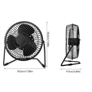 6-Inch USB Desktop Fan, Mini Portable Personal Cooling Fan, Ultra-Quiet Strong Airflow, 360 ° Rotation, Durable Metal Frame, Classic Retro Tabel Small Fan, 2-Speed Adjustable, Suitable for Home/Bedroom/Office/School (USB Powered Only)