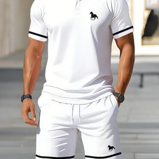 Digital Print Shirt Short Sleeve Top and Shorts 2pcs Set, Summer Casual Fashion Streetwear