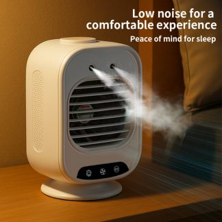 1pc USB Rechargeable Mini Air Cooler Fan Mini Humidifier Cooling Fan, 30-Second Rapid Cooling, Two-Speed High-Speed Silent Fan Portable Desktop Cooling Device, Large-Capacity Battery And Water Tank Suitable for Home Office Or Dormitory Use